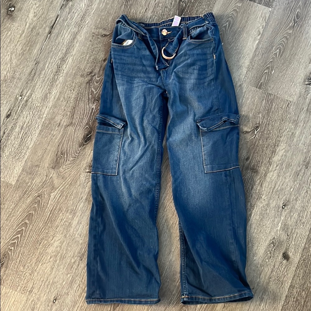 Justice Blue Denim with Yellow Stitching